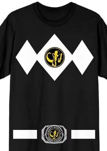 Power Rangers Ranger Men's Black Crew Neck Short Sleeve Cosplay Tee in Kuwait