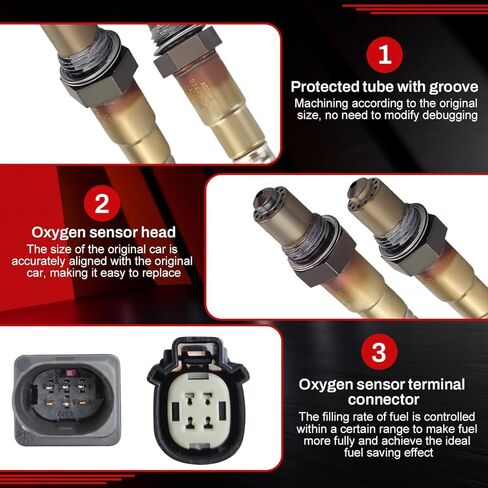 2 قطعة 234-5068 234-4575 مستشعر الأكسجين O2 المنبع متوافق مع 2012-2018 Ford Focus 2.0L L4 Non Turbo / 2013-2014 Ford Fusion 1.6L L4 توربو in Kuwait