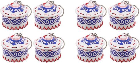 LOGOFUN 8pcs Mongolian Yurt Keychains with Traditional Ethnic Design Travel Souvenir for Presents and Accessories in Saudi Arabia