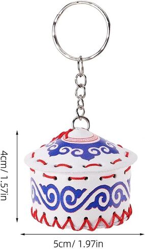 LOGOFUN 8pcs Mongolian Yurt Keychains with Traditional Ethnic Design Travel Souvenir for Presents and Accessories in Saudi Arabia