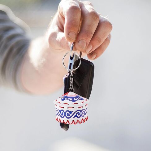 LOGOFUN 8pcs Mongolian Yurt Keychains with Traditional Ethnic Design Travel Souvenir for Presents and Accessories in Saudi Arabia