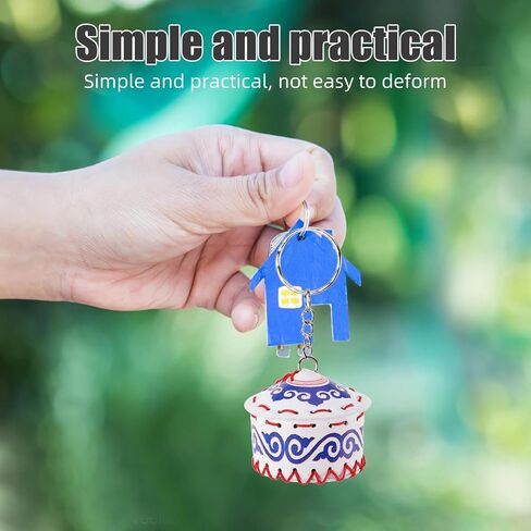 LOGOFUN 8pcs Mongolian Yurt Keychains with Traditional Ethnic Design Travel Souvenir for Presents and Accessories in Saudi Arabia