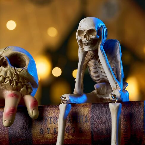 Halloween Skeleton Statues, Sets of 3 See Speak Hear No Evil Realistic Skull Decorations, Resin Horror Collectible Figures for Home Party Decoration in Saudi Arabia