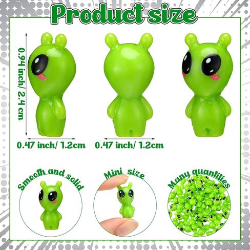 50 Pcs Resin Mini Alien Figures Bulk Halloween Tiny Alien Figurine Green UFO Sci-fi Space Party Favors for Halloween Party Birthday Goodie Bag in Saudi Arabia