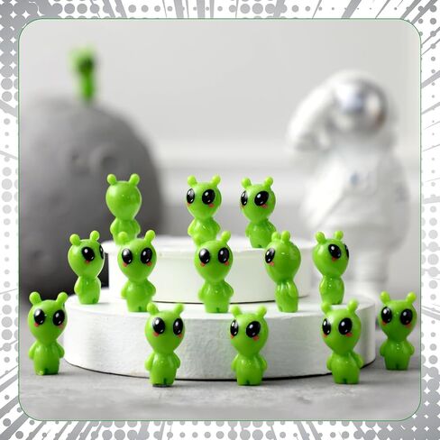 50 Pcs Resin Mini Alien Figures Bulk Halloween Tiny Alien Figurine Green UFO Sci-fi Space Party Favors for Halloween Party Birthday Goodie Bag in Saudi Arabia