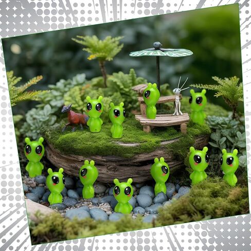 50 Pcs Resin Mini Alien Figures Bulk Halloween Tiny Alien Figurine Green UFO Sci-fi Space Party Favors for Halloween Party Birthday Goodie Bag in Saudi Arabia