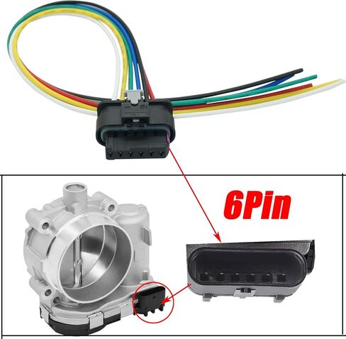 6 Wires Electronic Throttle Body Connector Wiring Harness Pigtail Plug for Dodge Charger Challenger Avenger Durango,Chrysler 200 300 Pacifica Town Country Grand Cherokee Wrangler,Ram 1500 2500 S20203 in Saudi Arabia