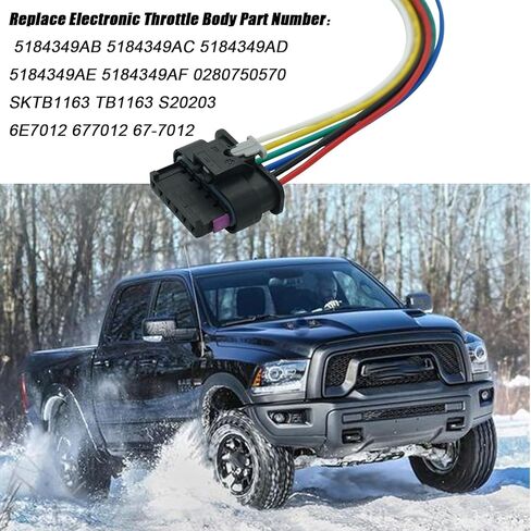 6 Wires Electronic Throttle Body Connector Wiring Harness Pigtail Plug for Dodge Charger Challenger Avenger Durango,Chrysler 200 300 Pacifica Town Country Grand Cherokee Wrangler,Ram 1500 2500 S20203 in Saudi Arabia