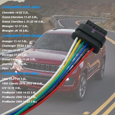 6 Wires Electronic Throttle Body Connector Wiring Harness Pigtail Plug for Dodge Charger Challenger Avenger Durango,Chrysler 200 300 Pacifica Town Country Grand Cherokee Wrangler,Ram 1500 2500 S20203 in Saudi Arabia