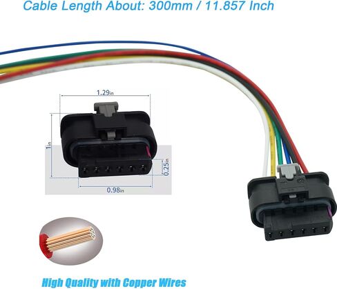 6 Wires Electronic Throttle Body Connector Wiring Harness Pigtail Plug for Dodge Charger Challenger Avenger Durango,Chrysler 200 300 Pacifica Town Country Grand Cherokee Wrangler,Ram 1500 2500 S20203 in Saudi Arabia