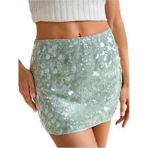 SOLY HUX Women's Sequin Mini Skirt Sparkly Y2k Low Rise Bodycon Going Out Skirts Party Club Concert Outfits in Kuwait