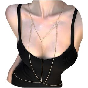 سلسلة حمالة صدر مثيرة من الذهب عيار 14 قيراط من نيوريال، مجوهرات للجسم بيكيني، سلسلة متقاطعة لخصر البطن بطبقات للنساء in Kuwait