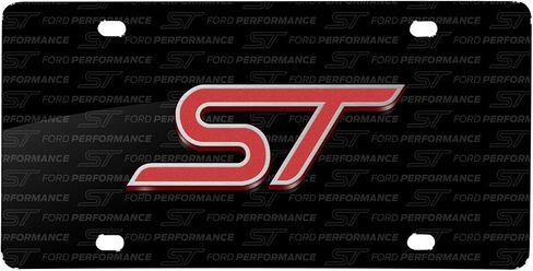 for Ford Focus ST 3D Logo on Logo Pattern Black Aluminum License Plate in Saudi Arabia