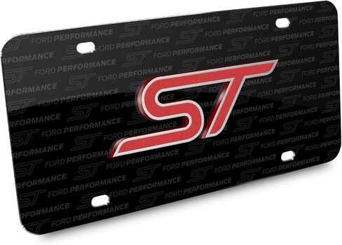 for Ford Focus ST 3D Logo on Logo Pattern Black Aluminum License Plate in Saudi Arabia