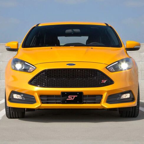 for Ford Focus ST 3D Logo on Logo Pattern Black Aluminum License Plate in Saudi Arabia
