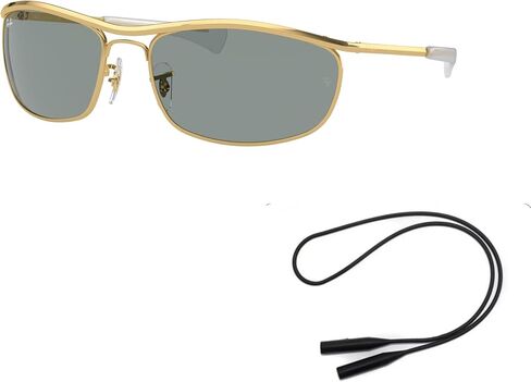 Ray-Ban RB3119M Sunglasses Bundle: RB 3119M 001/56 Olympian I Deluxe Arista Blue and Universal Anti-slip Silicone Leash in Saudi Arabia