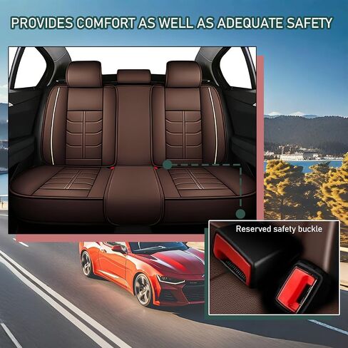 Car Seat Covers Fit for KIA Telluride 2020-2025 | 7 Seat Car Seat Cover | No-Slip Waterproof Breathable Faux Leather Automotive Seat Covers Auto Interior Covers.Coffee,Full Set with Pillow in Saudi Arabia