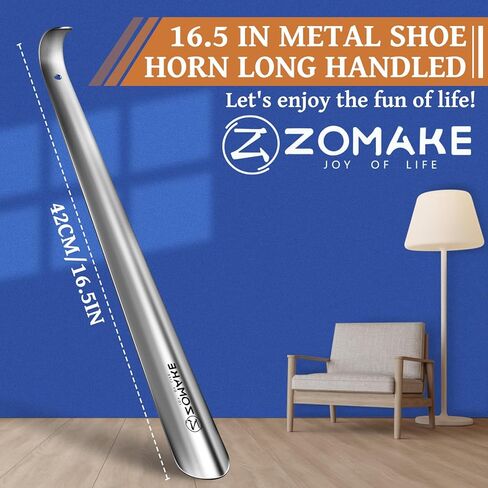 ZOMAKE 3 Pcs Metal Shoe Horn Long Handle 16.5 Inch - 7.5 & 3.9 Inch Small Shoehorn for Seniors Mini Shoe Spoon for Women Kid in Kuwait