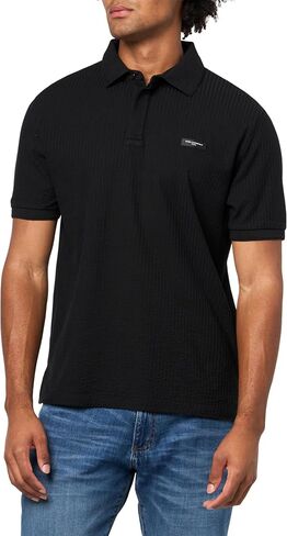 KARL LAGERFELD Men's Collared Short Sleeve Textured Polo in Saudi Arabia