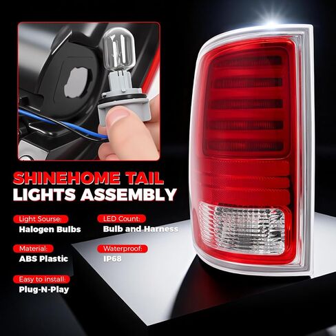 مجموعة مصابيح LED الخلفية متوافقة مع 2013 2014 2015 2016 2017 2018 دودج رام 1500 2500 3500 الضوء الخلفي للجانب الأيمن للركاب مع لمبة يستبدل CH2801203، 68093078AB، 68093078AC in Kuwait