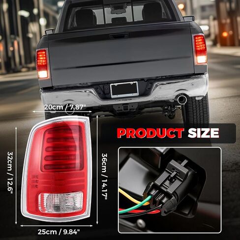 مجموعة مصابيح LED الخلفية متوافقة مع 2013 2014 2015 2016 2017 2018 دودج رام 1500 2500 3500 الضوء الخلفي للجانب الأيمن للركاب مع لمبة يستبدل CH2801203، 68093078AB، 68093078AC in Kuwait