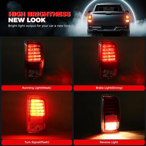 مجموعة مصابيح LED الخلفية متوافقة مع 2013 2014 2015 2016 2017 2018 دودج رام 1500 2500 3500 الضوء الخلفي للجانب الأيمن للركاب مع لمبة يستبدل CH2801203، 68093078AB، 68093078AC in Kuwait