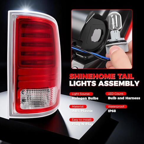 مجموعة مصابيح LED الخلفية متوافقة مع 2013 2014 2015 2016 2017 2018 دودج رام 1500 2500 3500 الضوء الخلفي للجانب الأيمن للركاب مع لمبة يستبدل CH2801203، 68093078AB، 68093078AC in Kuwait