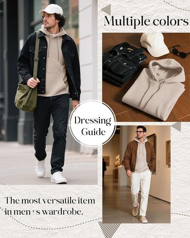Men's Big and Tall Hoodies Sweatshirts Long Sleeve Waffle Knit Casual Pullover Drawstring Shirts with Pocket in Saudi Arabia