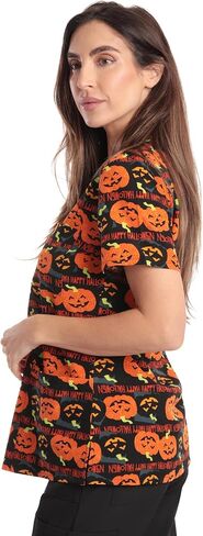 Just Love Women's V-Neck Printed Scrub Top 7068-10292-XL in Saudi Arabia