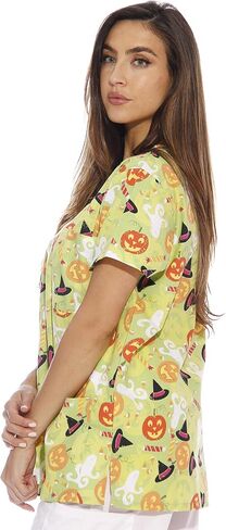 Just Love Women's V-Neck Printed Scrub Top 7068-10292-XL in Saudi Arabia