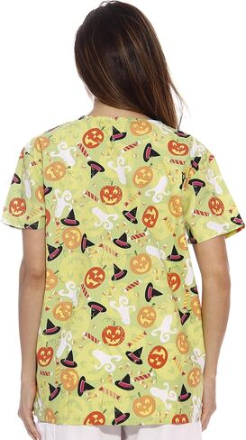 Just Love Women's V-Neck Printed Scrub Top 7068-10292-XL in Saudi Arabia