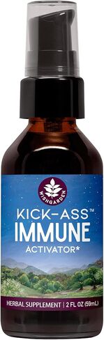 WishGarden Herbs Kick-Ass Immune Activator - Herbal Immunity Support Supplement for Adults, Plant-Based Immune Booster with Echinacea & Goldenseal, Rapid Immunity Boost Formula, 2oz in Saudi Arabia