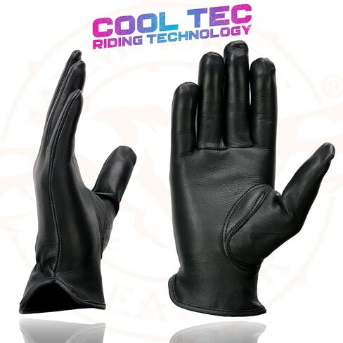 Milwaukee Leather MG7797 Women's Black Leather Motorcycle Rider Unlined Gloves w/Cool-Tec Leather Treatement in Saudi Arabia