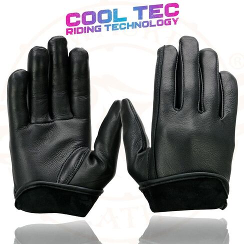 Milwaukee Leather MG7797 Women's Black Leather Motorcycle Rider Unlined Gloves w/Cool-Tec Leather Treatement in Saudi Arabia