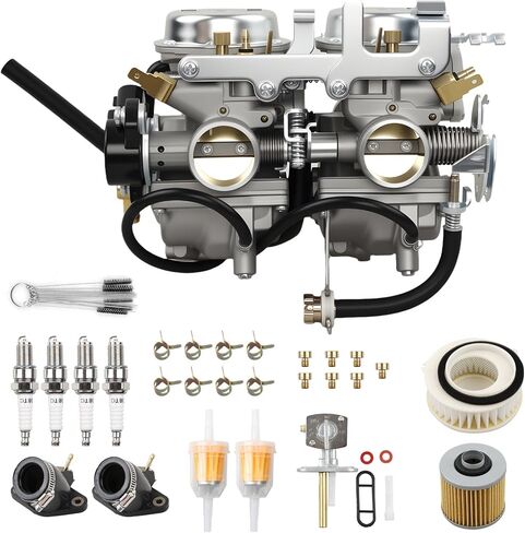 كاربوريتر كارب متوافق مع دراجة نارية Yamaha V Star 650(V-Star650) XVS650 1998-2016 | يستبدل OEM 4HD-14501-02-00 5VN-14501-00 بصمام الوقود بيتكوك ومشعب السحب in Saudi Arabia