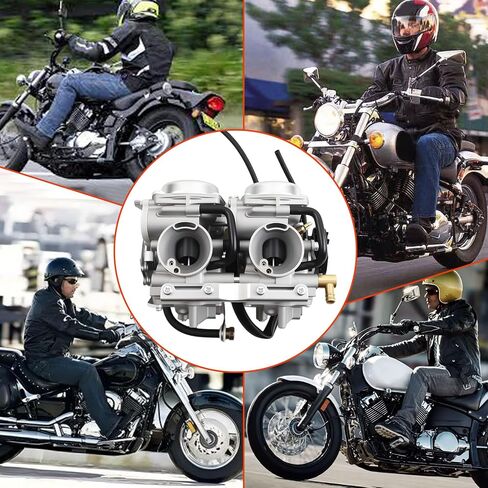 كاربوريتر كارب متوافق مع دراجة نارية Yamaha V Star 650(V-Star650) XVS650 1998-2016 | يستبدل OEM 4HD-14501-02-00 5VN-14501-00 بصمام الوقود بيتكوك ومشعب السحب in Saudi Arabia