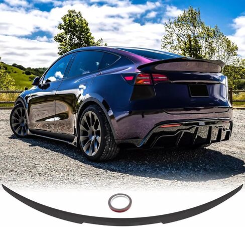 طقم سبويلر لطراز تسلا Y جناح سبويلر خلفي مصنوع من مادة ABS OEM Sport Trunk Lip Model Y ملحقات احترافية لامعة سوداء على شكل M 2020 2020 2022 2023 2024 Fit in Kuwait