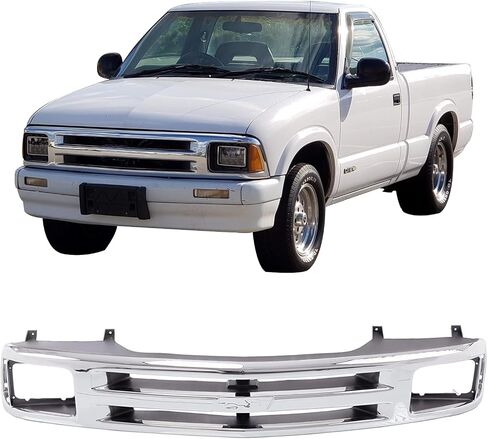 Perfit Liner New Front Primed Black Grille Grill Compatible with 1994-1997 Chevy S10 Blazer SUV Sealed Beam Head Lamp Type Fits GM1200225 12471807 in Saudi Arabia