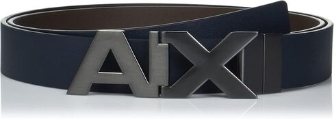 Armani Exchange Men's Leather Wide Logo Belt Buckle in Saudi Arabia