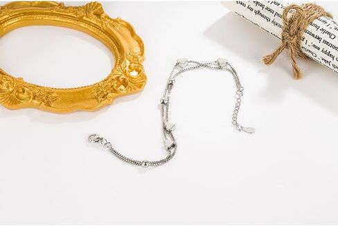 925 Sterling Silver Plated Bracelets for Women Love Heart Charm Chain Bracelet Bangle Fashion Jewelry Gifts in Saudi Arabia