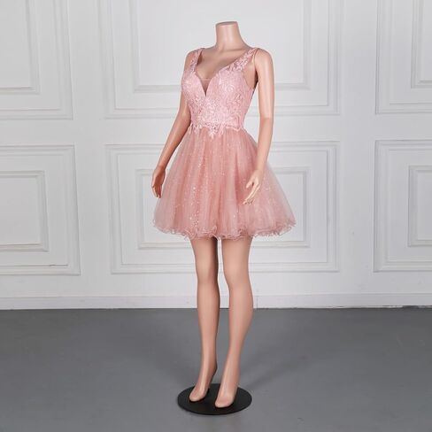 Teens Short V Neck Butterfly Applique Prom Dresses Tulle Homecoming Party Dress in Kuwait
