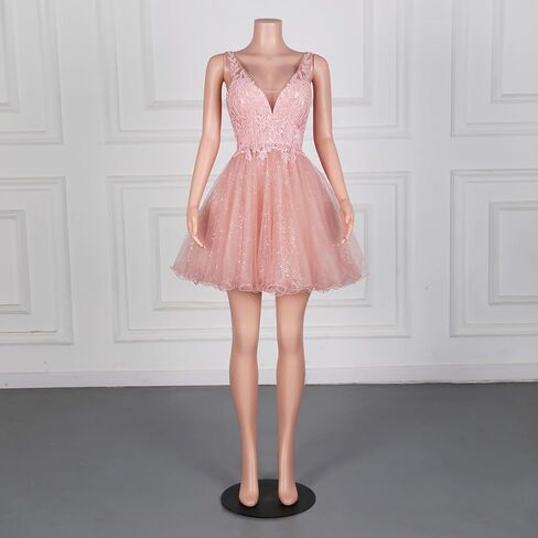 Teens Short V Neck Butterfly Applique Prom Dresses Tulle Homecoming Party Dress in Kuwait