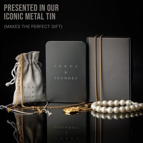 Forge & Foundry Men's 8mm Shell Pearl (Man-Made) Bracelet [Small, Medium, Large and Adjustable Sizing Options] | Marlow | Refined Hand-Crafted Jewelry, Designed by Jewelers, Forged for Men [Marlow] in Saudi Arabia