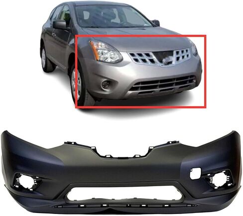 FitParts متوافق مع غطاء المصد الأمامي 2014 2015 2016 Nissan Rogue S SL SV Sense Advance Exclusive 14 15 16. جديد، مُجهز وجاهز للطلاء. بدون فتحات مستشعر مساعد ركن السيارة. in Saudi Arabia