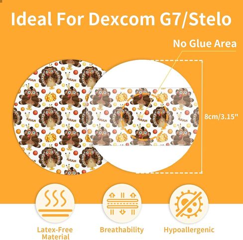20 قطعة G7 فوق الرقع وStelo Overpatches مقاومة للماء والعرق، خالية من اللاتكس ولا تسبب الحساسية، أغطية مستشعر CGM لاصقة تدوم لمدة 15 يومًا بدون فتحة، 5 تصميمات للمهرجانات in Kuwait