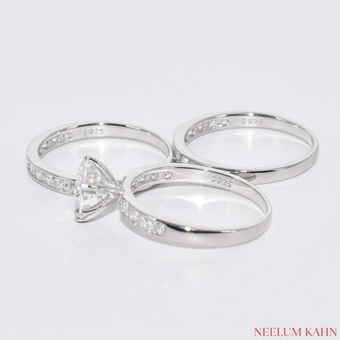 2Ct Moissanite Diamond Ring, S925 Sterling Silver Band, Round Cut, D Color, VVS1 Clarity, LED Gift Ring Box Included in Saudi Arabia