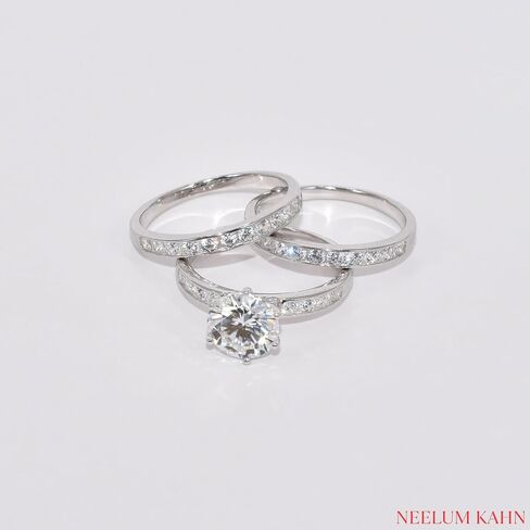 2Ct Moissanite Diamond Ring, S925 Sterling Silver Band, Round Cut, D Color, VVS1 Clarity, LED Gift Ring Box Included in Saudi Arabia