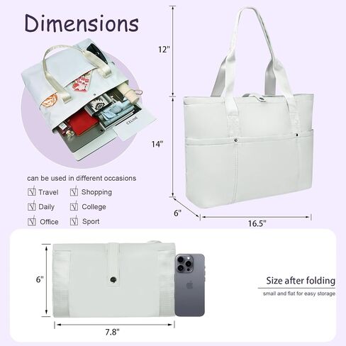 Work Bags for Women- Nursing Clinical Bag with Zipper Large Foldable Travel Bag Water-Resistant Handbag in Saudi Arabia