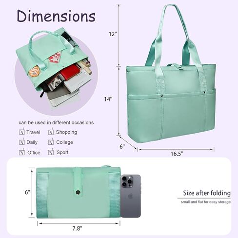 Work Bags for Women- Nursing Clinical Bag with Zipper Large Foldable Travel Bag Water-Resistant Handbag in Kuwait