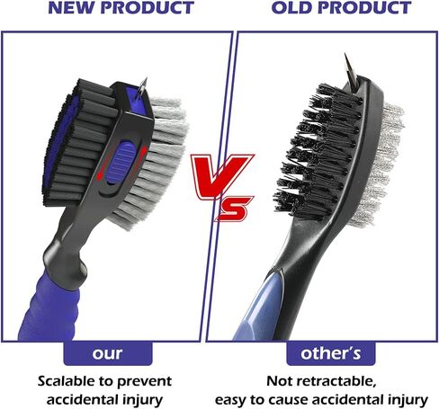 THIODOON Golf Club Cleaner Brush with 4 Oz Water Spray, Nylon and Steel Bristles, Retractable Golf Brush and Groove Cleaner with Clip for Golf Bag, Golf Accessories for Men and Best Golf Gifts in Kuwait